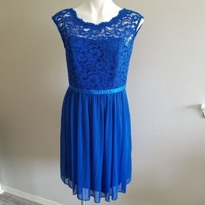 David's Bridal | Royal Blue Lace Horizon Dress